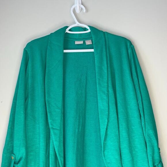 NWT! Chicos’s Green Long Sleeve Cardigan with Pockets Size 3 (US 16/18) - Picture 6 of 13